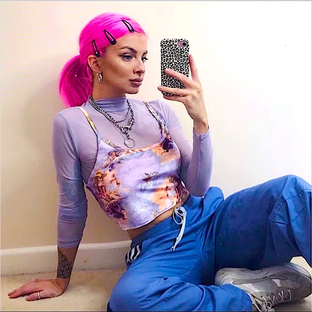 Purple angel sky print crop top 👼🏼☁️ - Picture 8 of 10